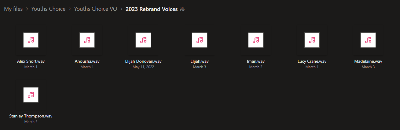 Chosen Voices Onedrive